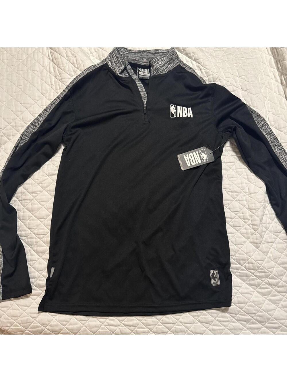 NBA Black 1/4 Zip Pullover Lightweight Jacket. Size Small